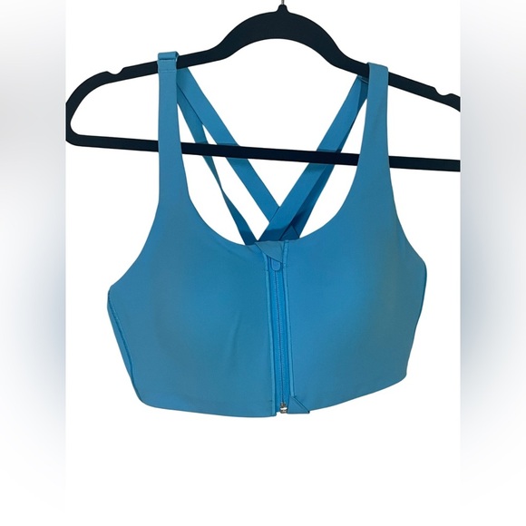 lululemon athletica Other - Lululemon Sports Bra Size 34B Energy High Support Blue Zip Front Athletic Gym